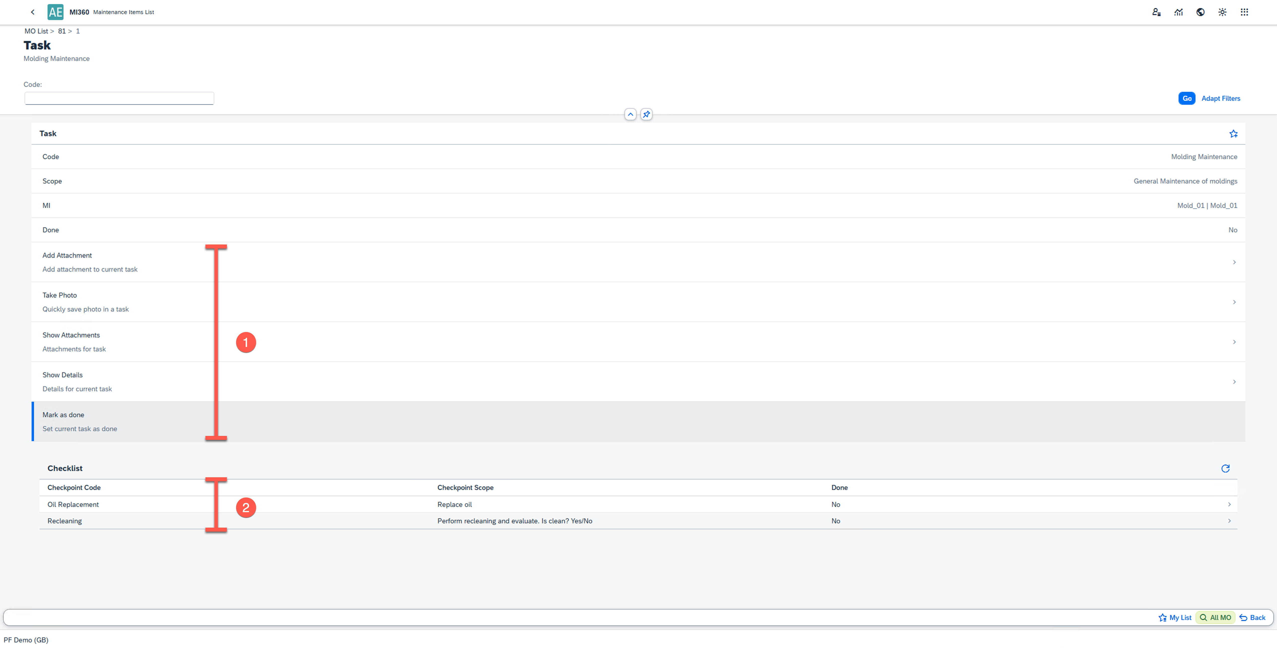 Proceeding Tasks