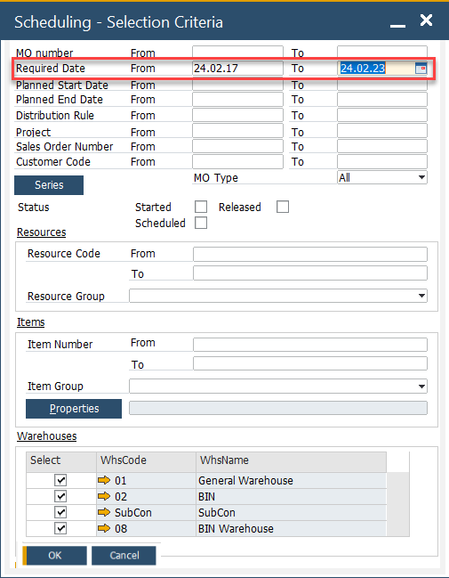 Scheduling Criteria