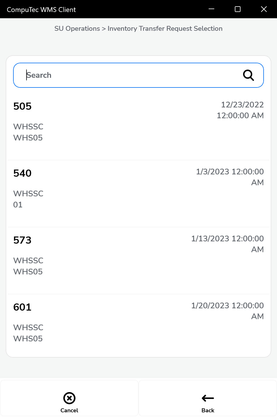 Inventory Transfer